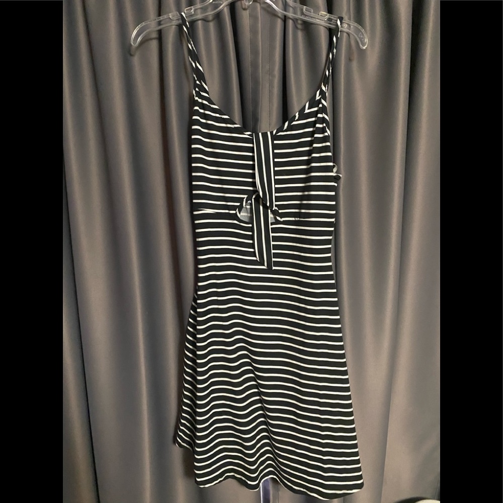 Striped blue and white dress